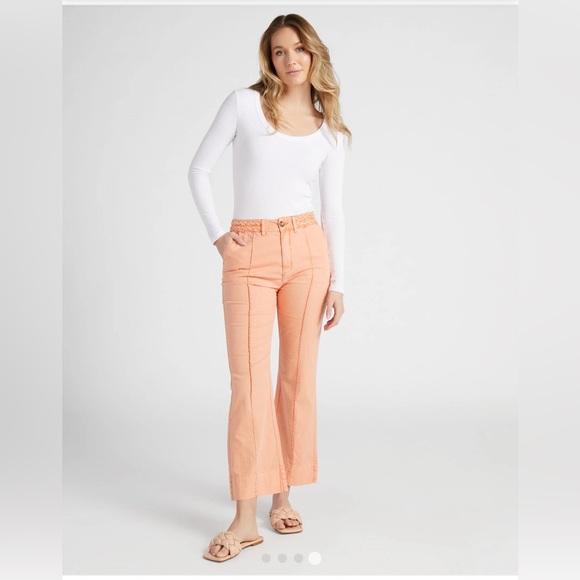 Habitual Pants - Habitual linen blend flare pant, peach, 🍑